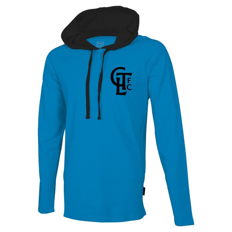 Shop Stadium Essentials Blue Charlotte Fc Tradition Raglan Hoodie Long Sleeve T-shirt