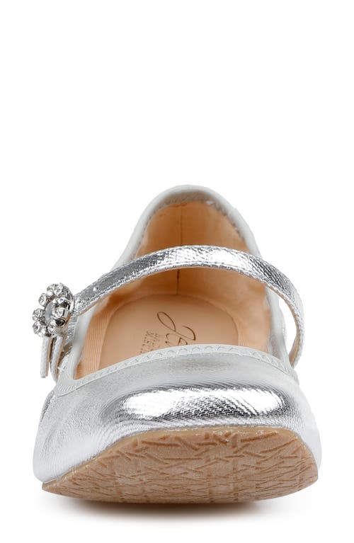 Shop Jewel Badgley Mischka Kaya Mary Jane Flat In Silver Metallic