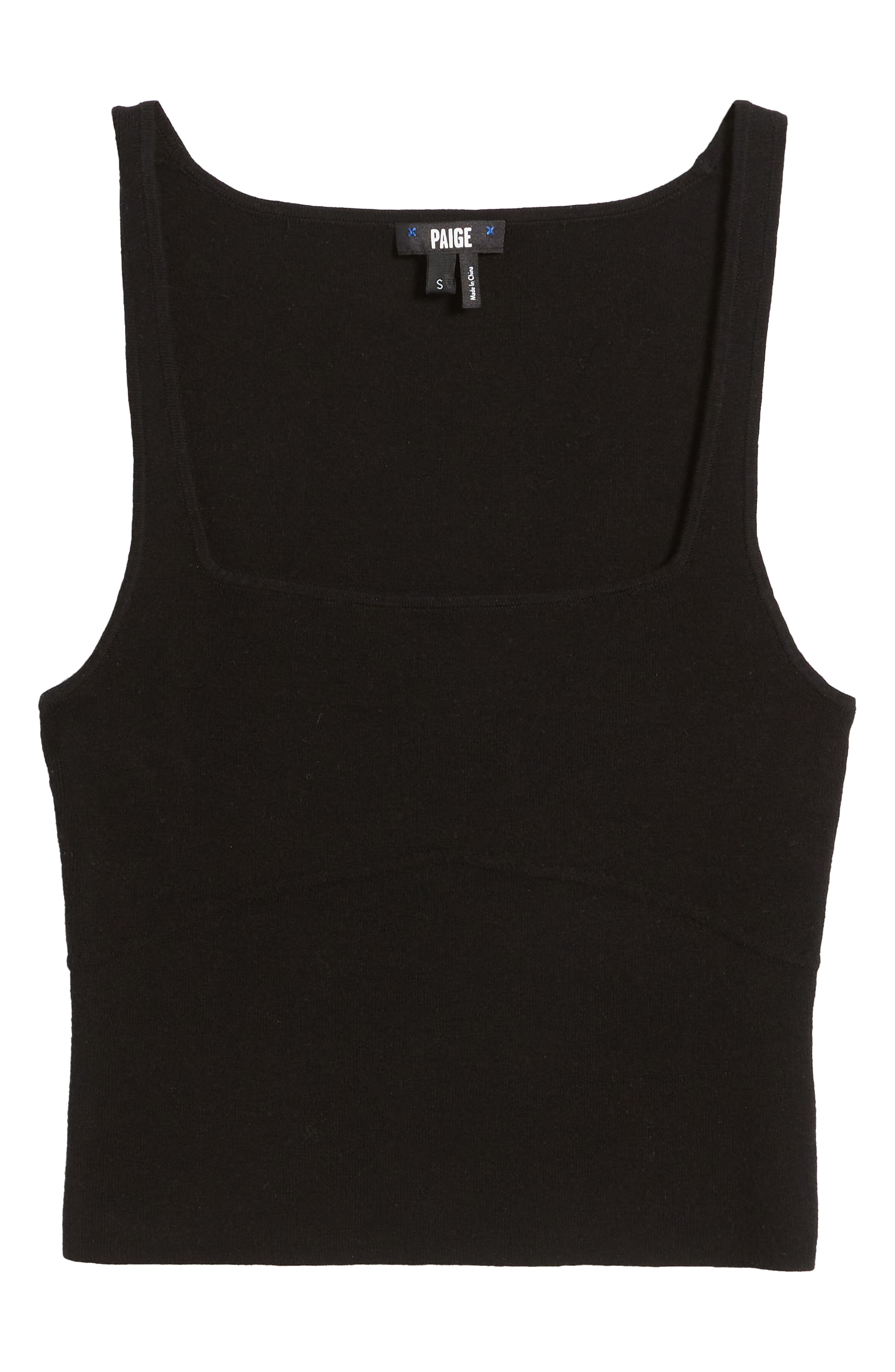 PAIGE Kaiya Square Neck Sweater Tank in Black