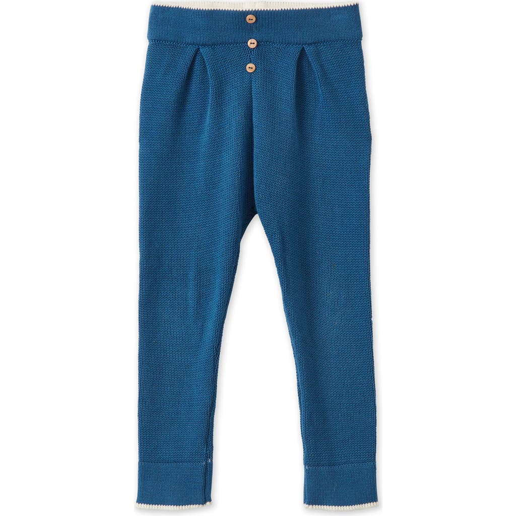 Vild House Of Little Organic Cotton Nordic Knit Trousers In Fjord Blue