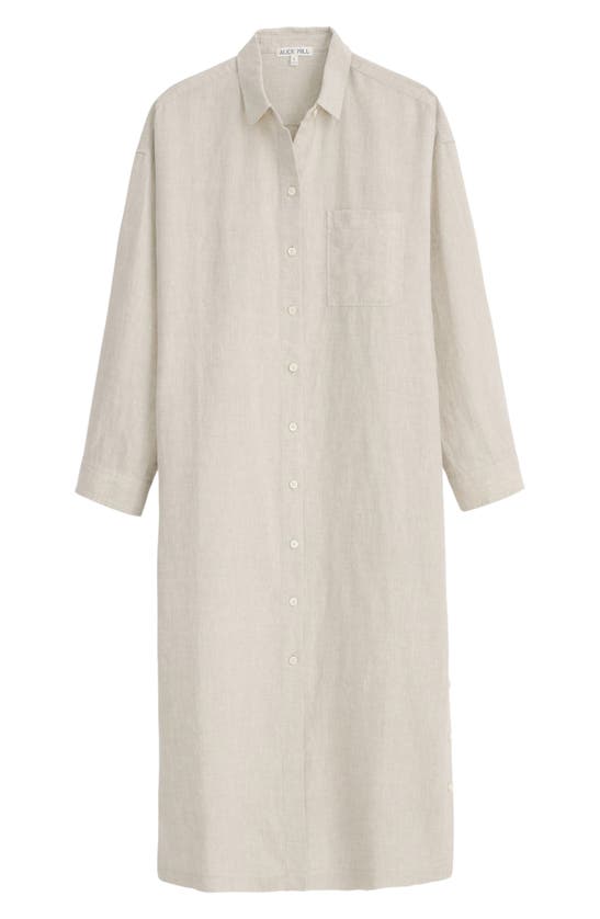 Alex Mill Long Sleeve Linen Midi Shirtdress In Neutral
