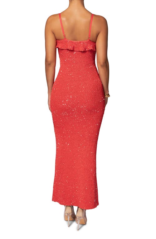 Shop Jluxlabel Midnight Sparkle Knit Maxi Dress In Coral