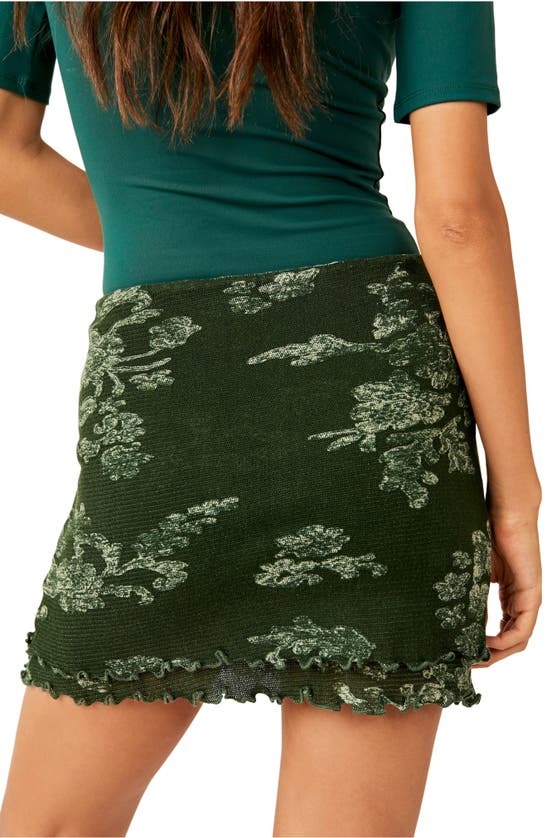 Shop Free People Poppy Floral Cotton Mesh Miniskirt In Moss Combo