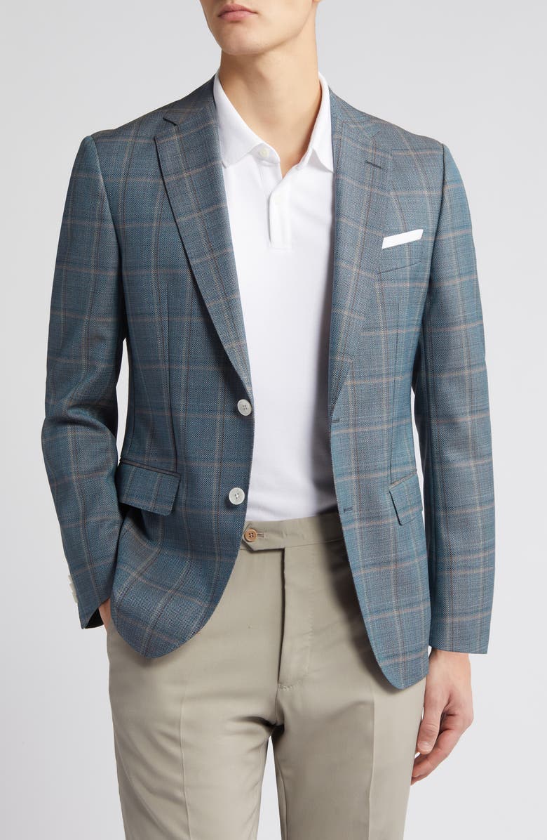 BOSS Hutson Plaid Virgin Wool Sport Coat | Nordstrom