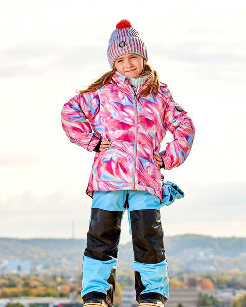 Shop Deux Par Deux Girl's Two Piece Snowsuit Air Blue Printed Marble