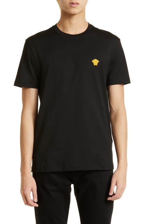 Versace Men's T-Shirt with Logo - Black - Short Sleeve T-shirts