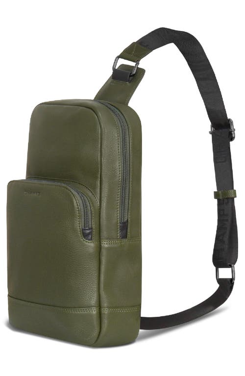 Champs Onyx Leather Sling Bag In Khaki