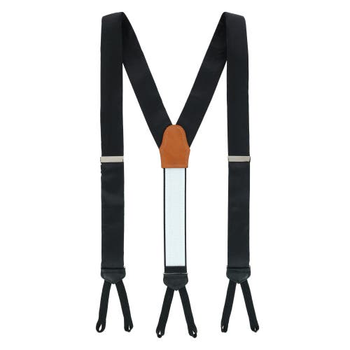 Trafalgar Big & Tall Monte Bello Interlocked Silk Formal Suspenders In Black