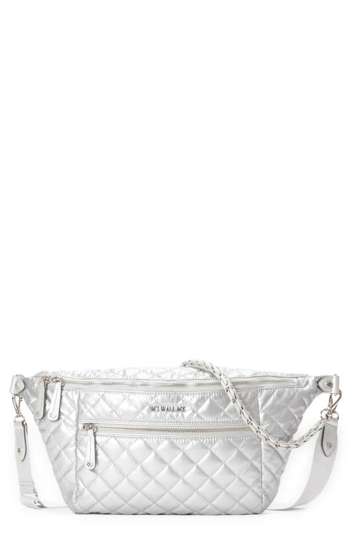 Shop Mz Wallace Crossbody Belt Bag In Matte Silver