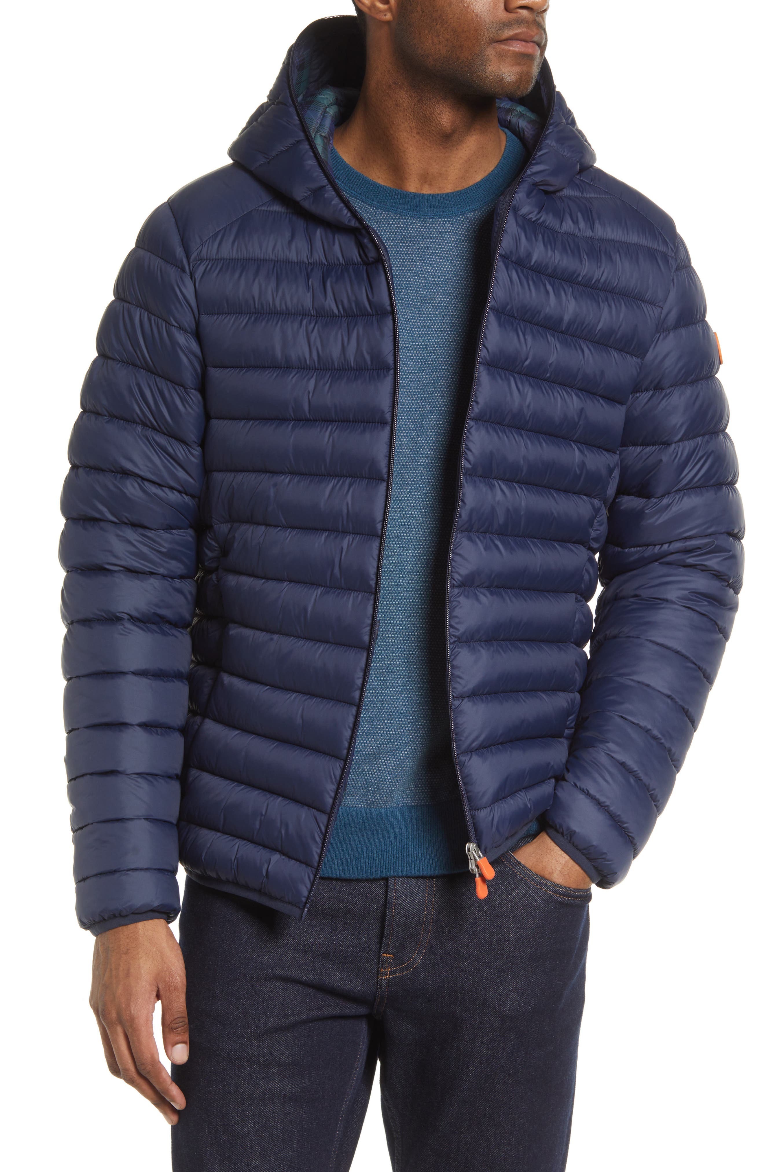 for Men Blue Mens Clothing Jackets Casual jackets Save The Duck Synthetic Down Jacket in Dark Blue 