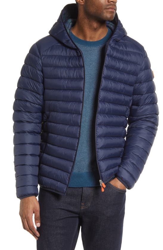 Save The Duck Akiva Nylon Puffer Jacket In Navy Blue