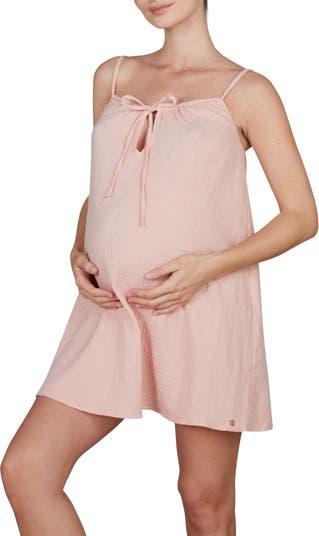 Pure Organic Cotton Maternity Nightgown Nursing Gown