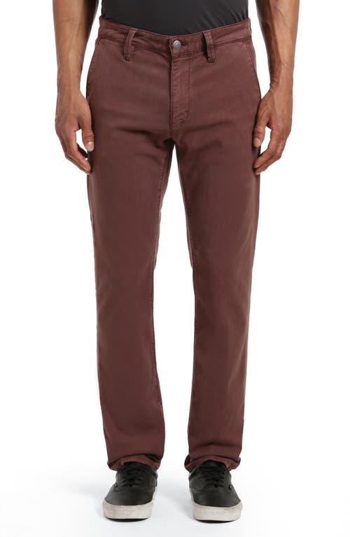 Zach Straight Leg Twill Pants in Mahogany Luxe Twill