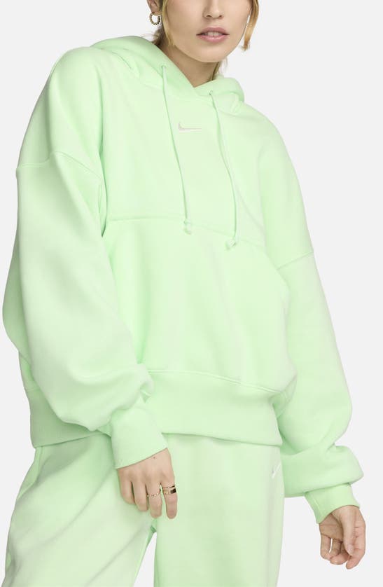 Shop Nike Sportswear Phoenix Fleece Pullover Hoodie In Vapor Green/ Sail
