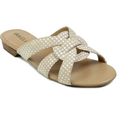 Vaneli Broska Check Slide Sandal, Beige