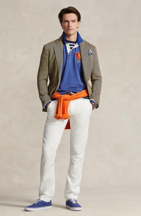 Shop Polo Ralph Lauren Flat Front Linen & Cotton Pants In Deckwash White