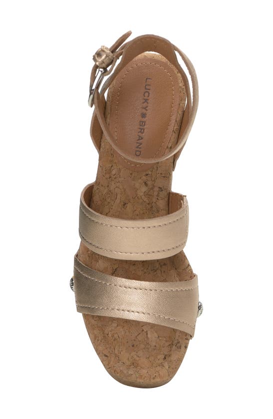 Shop Lucky Brand Valintina Ankle Strap Platform Wedge Sandal In Stardust