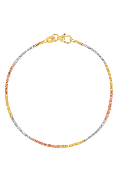 Bony Levy BLG 14K Gold Multicolor Chain Bracelet in 14K White Yellow Rose Gold at Nordstrom, Size 7