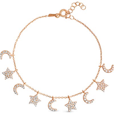Lesa Michele Crescent Moon & Star Charm Bracelet