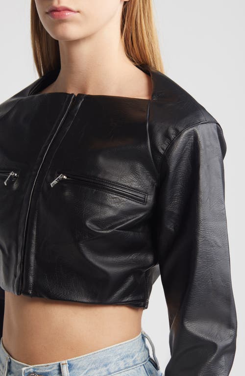 House Of Cb Ione Crop Jacket In Black