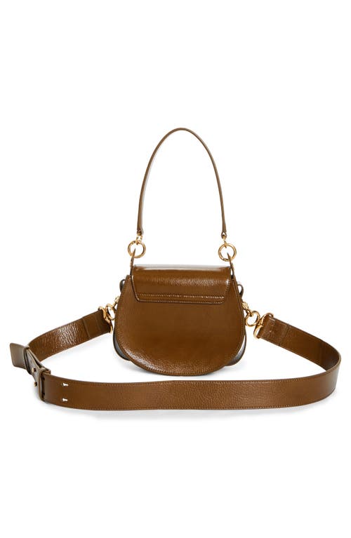 Shop Chloé Tess Leather Crossbody Bag In 20v Dark Khaki