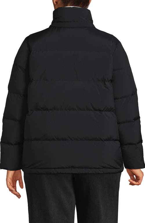 Shop Lands' End Plus Size Wide Channel 600 Down Puffer Jacket In Black