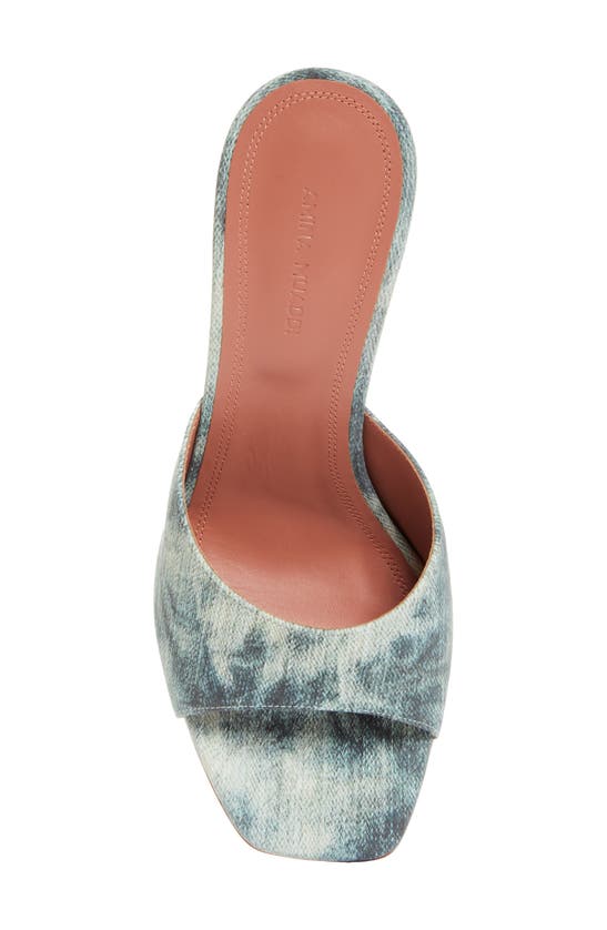 Shop Amina Muaddi Lupita Slide Sandal In Tie Dye Denim