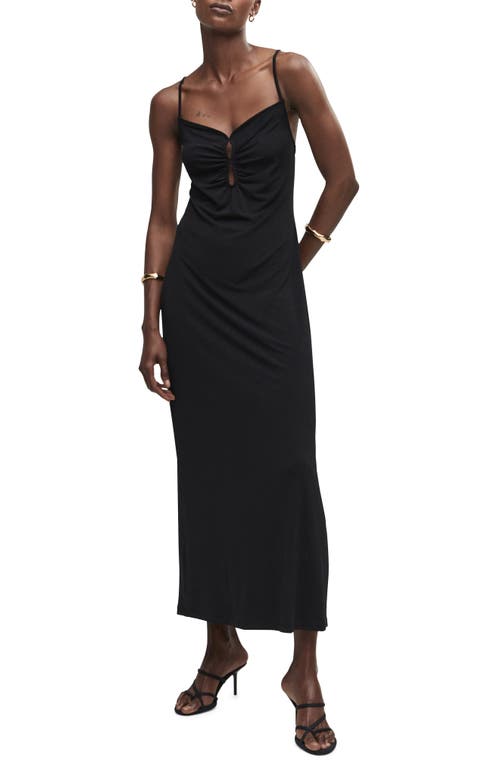 MANGO Cutout Maxi Dress in Black at Nordstrom, Size 6
