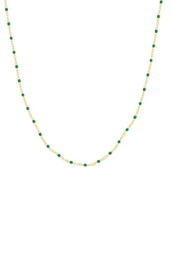 Central Park Enamel Station Chain Necklace In Green