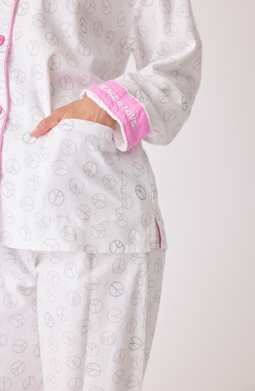 Shop Pj Salvage Print Cotton Flannel Pajamas In Ivory