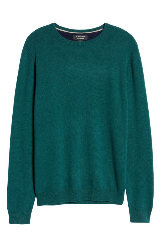 Nordstrom Cashmere Crewneck Sweater In Green Trekking