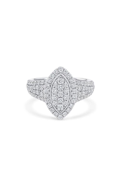 Sara Weinstock Veena Pavé Diamond Marquise Pinky Ring in White Gold