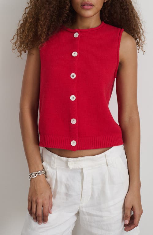 Alex Mill Soho Scoop Linen Cotton Vest In Crimson In Red