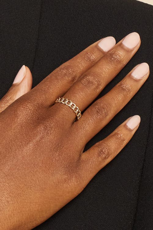 Oradina 14k Yellow Gold 1956 Curb Link Ring In Yellow Gold