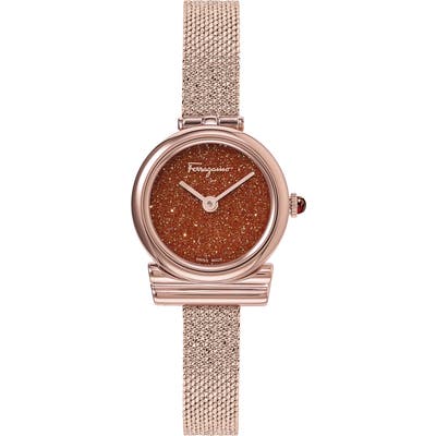 Salvatore Ferragamo Gancini Holiday Capsule Mesh Strap Watch, 22Mm