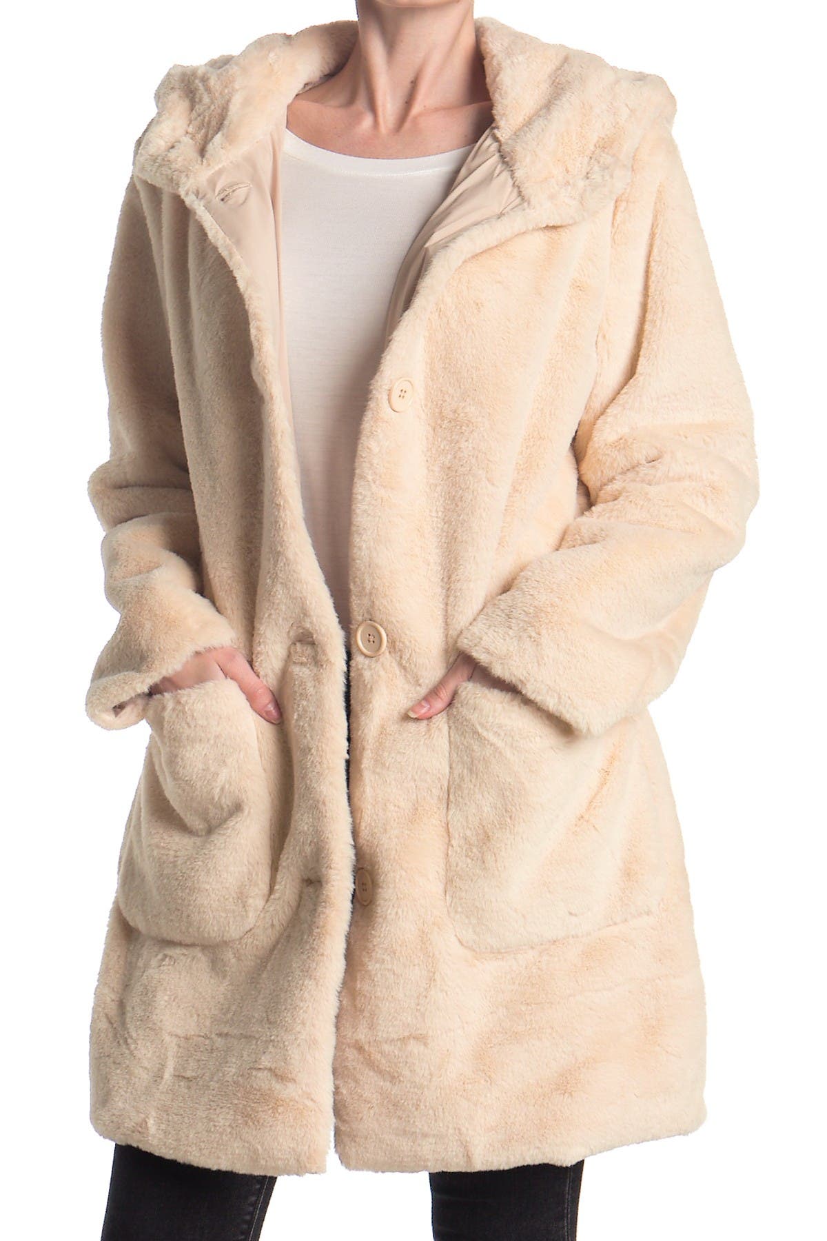 kensie faux shearling long coat Cinosural International School