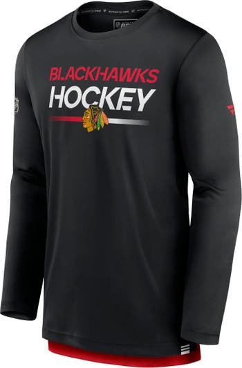 Men's Fanatics Branded Black Chicago Blackhawks Puck Deep Lace-Up Pullover Hoodie Size: Medium