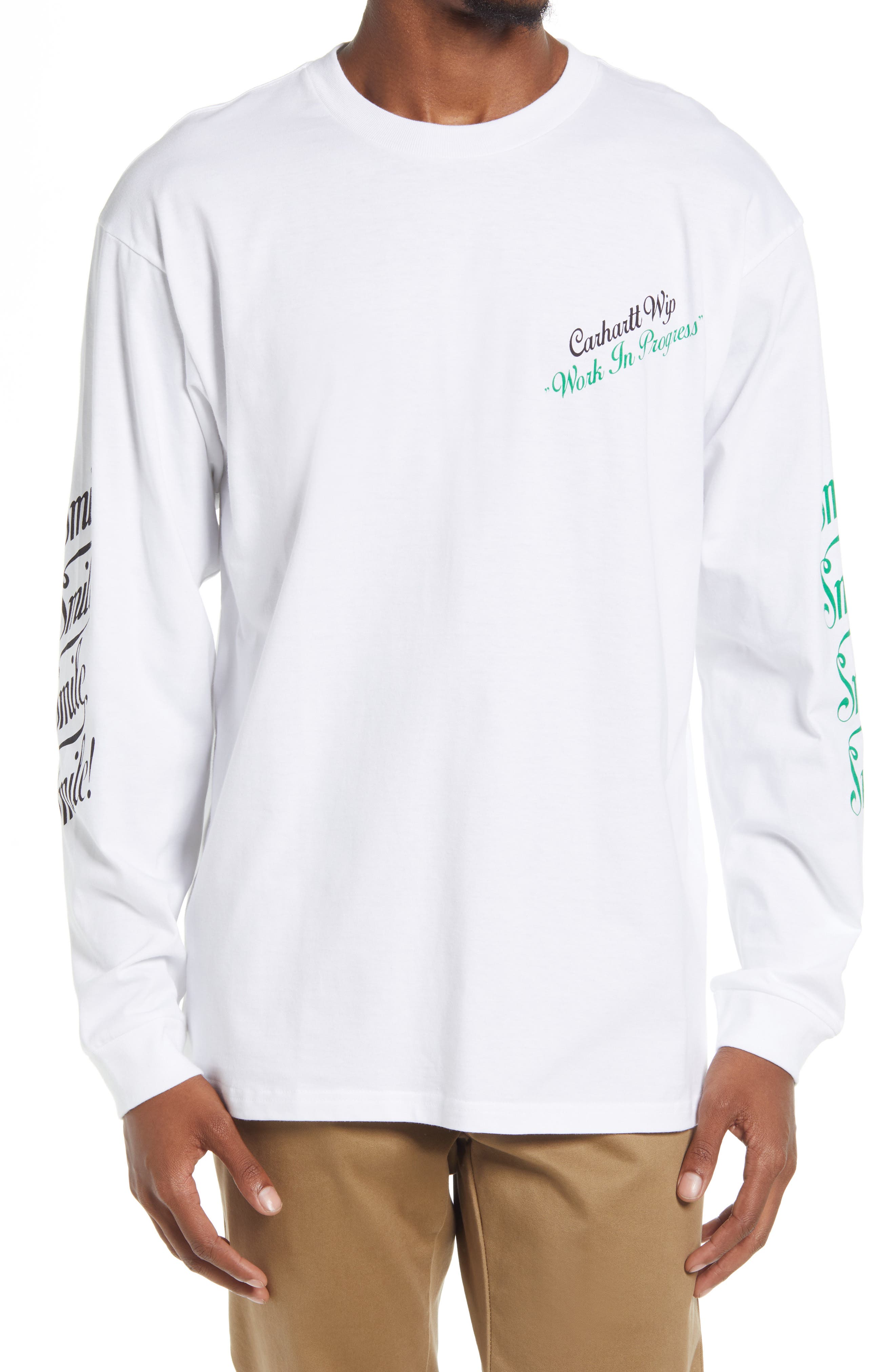 Carhartt Work In Progress Men's Smile Long Sleeve Graphic Tee