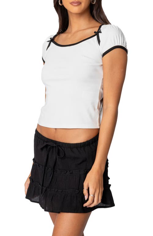 Shop Edikted Rashelle Contrast Bow Top In White
