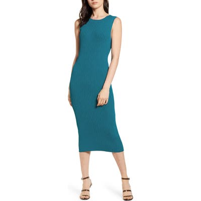 Chelsea28 Ribbed Sleeveless Sweater Dress, Blue/green