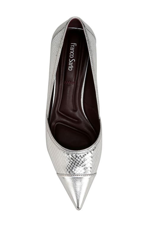 Franco Sarto Women's Darcy Pointed Toe Kitten Heel Pumps In Silver