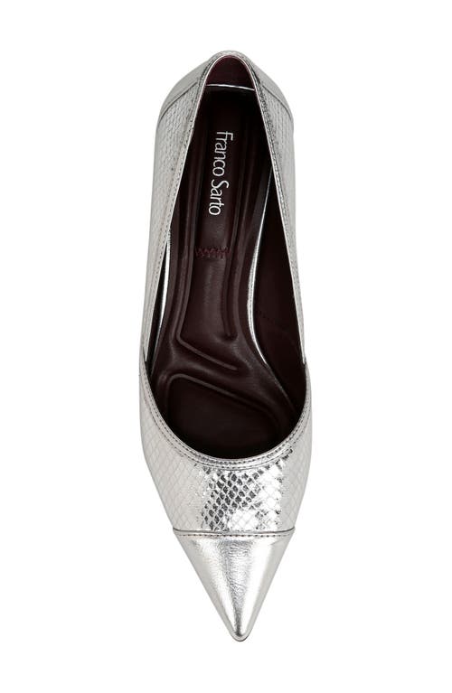 Shop Franco Sarto Darcy Pointed Toe Kitten Heel Pump In Silver