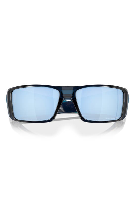 Shop Oakley Heliostat 61mm Prizm™ Polarized Rectangular Sunglasses In Dark Blue