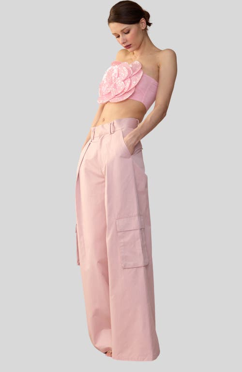 Shop Cynthia Rowley Marbella Cotton Cargo Pant In Pink