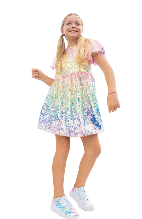 Shop Lola + The Boys Sequin Ombre Dress In Multicolor