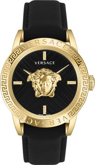 Versace sales watch leather