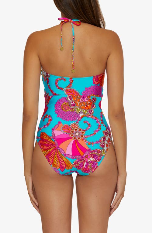 Shop Trina Turk Meliani One-piece Swimsuit In Blue/pink Multi