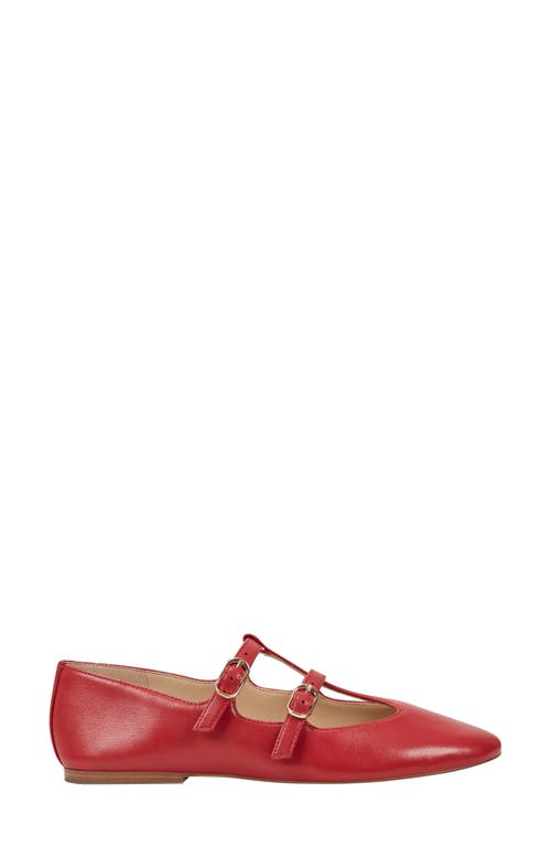 Shop Marc Fisher Ltd Evie T-strap Flat In Medium Red