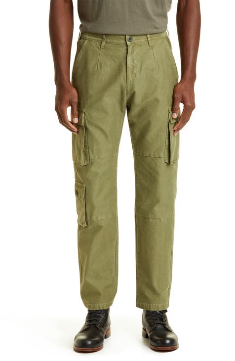 Army green cargo pants LV, Hand-stamped in Los