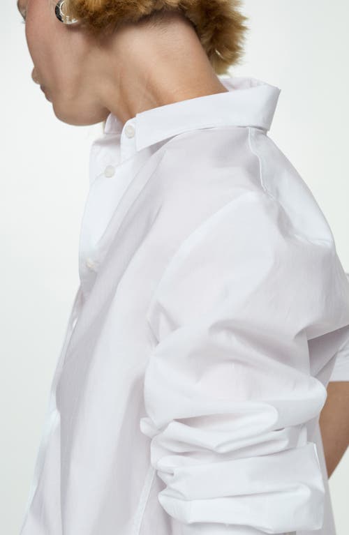 Shop Mango Relaxed Fit Button-up Shirt In Off White